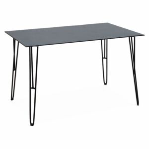 Tempo Kondela Jedálenský stôl, tvrdené sklo/čierny kov, OBERON