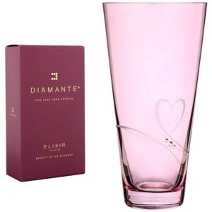 Diamante sklenená váza Romance Pink Conical 25 cm