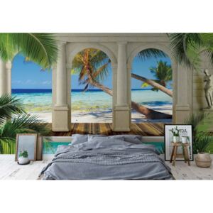 Fototapeta GLIX - Tropical Beach 3D + lepidlo ZADARMO Vliesová tapeta - 254x184 cm