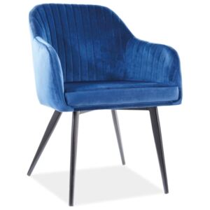 SIG Jedálenská stolička/kresielko ELINA velvet modré