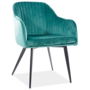 SIG Jedálenská stolička/kresielko ELINA velvet zelené
