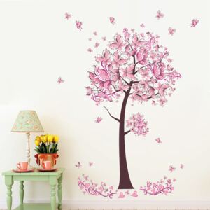 Veselá Stena Samolepka Ružový strom motýľov