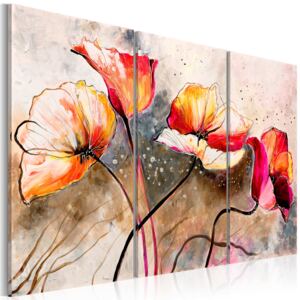 Obraz - Poppies lashed by the wind 120x80