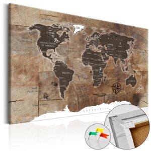 Bimago Obraz na korku - Wooden Mosaic [Cork Map] 60x40 cm