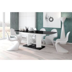 Luxusný rozkladací jedálenský stôl LINOSA 3 čierna DOPRAVA ZADARMO