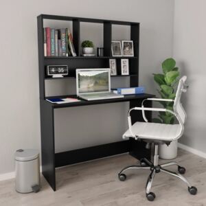 Stôl s policami čierny 110x45x157 cm drevotrieska