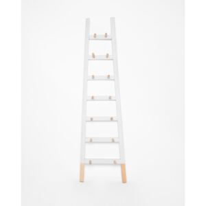 Biely odkladací dekoratívny rebrík z borovicového dreva Surdic Blanco