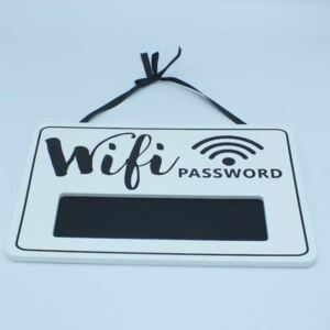Drevená tabuľka wifi heslo
