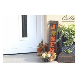 Drevená uvítacia dekorácia pred dvere - Jeseň, Rozmery 75x15.5cm, Farba Orech 19WSI-01