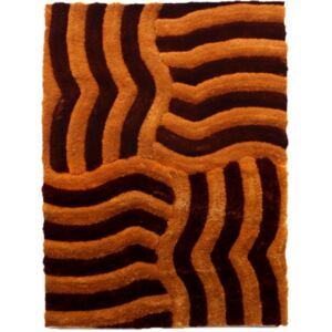 Luxusný kusový koberec viskóza 3D hnedý, Velikosti 140x190cm
