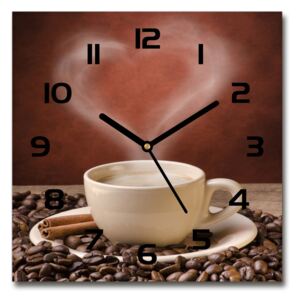 Sklenené hodiny na stenu Aromatická káva pl_zsk_30x30_f_54277714
