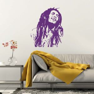 GLIX Bob Marley - nálepka na stenu Fialová 75 x 90 cm