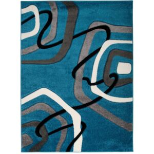 Kusový koberec Moderné tvary modrý, Velikosti 140x190cm