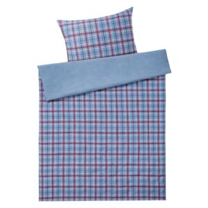 MERADISO® Renforcé posteľná bielizeň, 140 x 200 cm (károvaná modrá / červená ), viacfarebná modrá / červená (100300942)