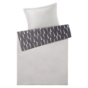 MERADISO® Saténová posteľná bielizeň, 140 x 200 cm (trojuholníky antracitová), trojuholníky šedá (100303360)