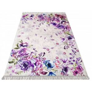 *Kusový koberec Romantické kvety fialový, Velikosti 80x150cm
