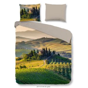 Bavlnené obliečky na dvojlôžko Good Morning Tuscan Green, 200 × 240 cm