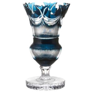 Krištáľová váza Diadem, farba azúrová, výška 410 mm