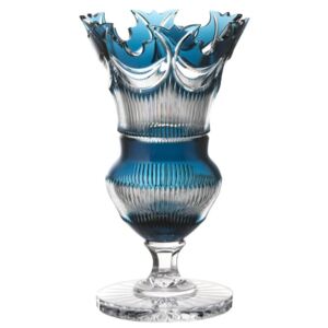 Krištáľová váza Diadem, farba azúrová, výška 360 mm