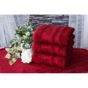 XPOSE ® Bambusový ručník CATANIA - vínová 50x90 cm