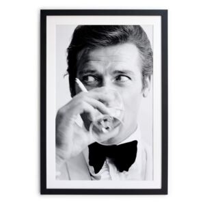 Čierno-biely plagát Little Nice Things James Bond, 40 x 30 cm