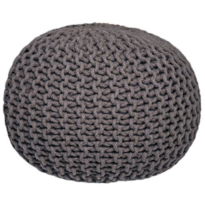Antracitovosivý pletený puf LABEL51 Knitted