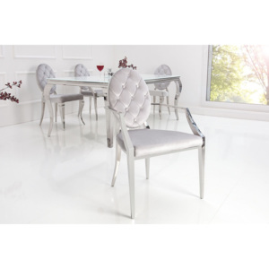 Dizajnová stolička Rococo II šedá / s opierkami