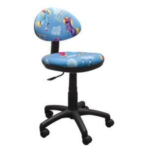 MAXMAX Dětská otočná židle KIERAN - PONÍK modrá