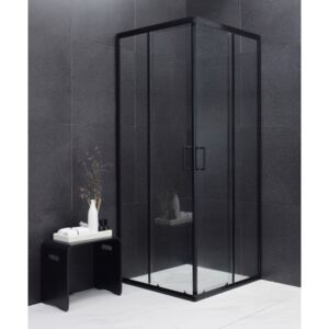 MEXEN RIO - Štvorcový sprchovací kút 80x80 cm, čierna, 860-080-080-70-00