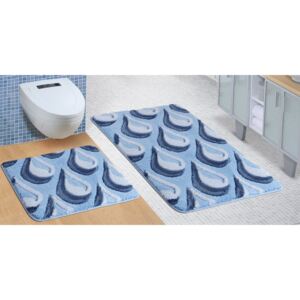 Kúpeľňová SADA ULTRA Kvapky modré 60x100+60x50cm