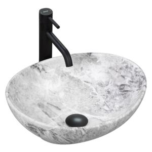 REA Sofia Stone Marble umývadlo, 41 x 35 cm, šedá, REA-U9908