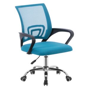 Kancelárska stolička, tyrkysová/čierna/chróm, DEX 2 NEW