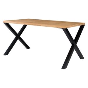 Stôl Waranasi, Stôl rozmery: 160x90 cm, Farba políc:: čierny / masívny dub