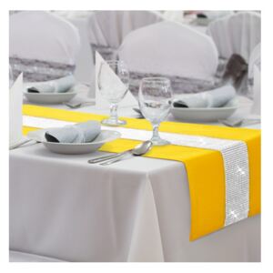 Behúň na stôl Glamour so zirkónmi farby žltej