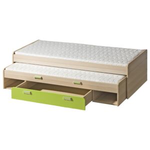 Rozkladacia posteľ 80 cm Echo L16 zelená (s dvomi matracmi a roštami). Vlastná spoľahlivá doprava až k Vám domov