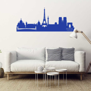 GLIX Panorama Paríž - samolepka na stenu Modrá 100 x 40 cm