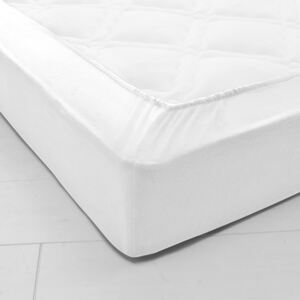 Blancheporte Napínacia posteľná plachta pre vysoké matrace, flanel biela napínacie plachta 90x190cm