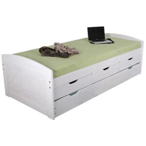 Rozkladacia posteľ 90 cm Mercatu (s roštom) (biela). Vlastná spoľahlivá doprava až k Vám domov
