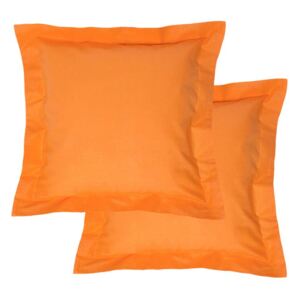 Bavlnené obliečky na vankúšiky s lemom, oranžové 2 ks