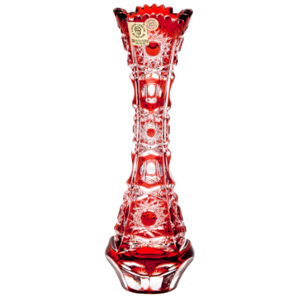 Krištáľová váza Petra, farba rubínová, výška 205 mm