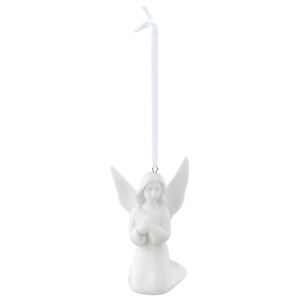 Biely závesný porcelánový anjel - 5 * 4 * 8 cm