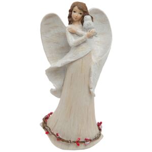 Biely anjel s trblietkami - 11 * 6 * 21 cm