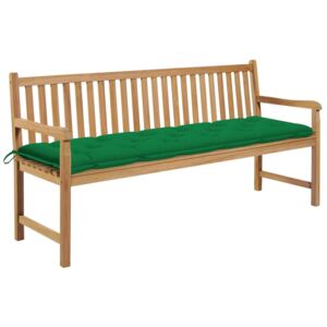 Záhradná lavička, zelená podložka 175 cm, tíkový masív