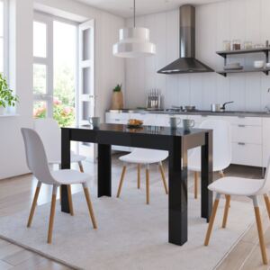 Jedálenský stôl lesklý čierny 120x60x76 cm drevotrieska