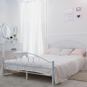 Kovový posteľový rám s lamelami v rôznych veľkostiach a farbách, 160x200 cm, Bella, biely