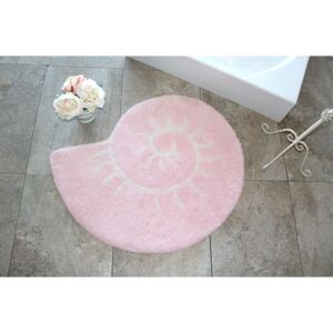 Ružová kúpeľňová predložka v podobe ulity Celine
