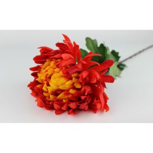 Červená umelá chryzantéma na stonke 83cm