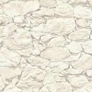 Vliesové tapety na stenu IMPOL Wood´n Stone 2 35583-3, ukladaný kameň bielo-sivý, rozměr 10,05 m x 0,53 m, A.S.Création