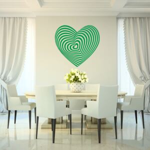 GLIX Hypno srdce - samolepka na stenu Svetlo zelená 75 x 70 cm