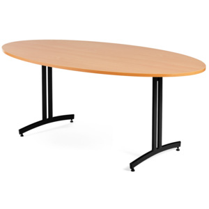 Jedálenský stôl Sanna, oválny, 1800x1000 mm, buk / čierna